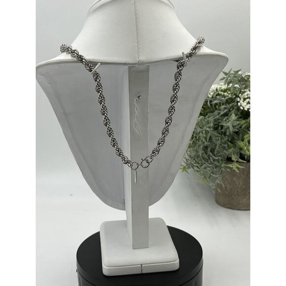 Whiting Davis Vintage Large Black Glass Intaglio Lily Victorian Mirror Necklace - Picture 7 of 16